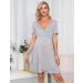 Bresdk Women's Maternity Nightdress - Grey Nursing Pyjamas for Breastfeeding and Pregnancy - Buy Online on SooperMarket.com