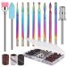 220Pcs Nail Drill Bits Set 210Pcs Nail Sanding Bands and 10Pcs Nail Drill Bit Professional Nail Drill Bits Titanium Plated Cuticle Drill Bits Nails Accessories Electric Nail Drill Bits Women Gift