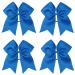 Niuhong Hair Tie - 4 Pieces Bow Hair Loops Large Colorful Bows Cheerleading Girls Accessory Blue (20.3 cm)
