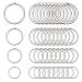 Teskyer Flat Key Ring 40 Pack 4 Sizes Split Metal Key Rings for Organizing Home Car Office Keys and Accessories Silver (0.98INCH 1.10INCH 1.25INCH 1.37INCH)