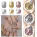 3 Boxes Glitter Gel Nail Polish 3D Gold Silver Rose Gold Nail Art Painted Liner Gel Nail Polish Holographic Chrome Sparkle Glitter Nail Polish for Salon Home Nail Art DIY