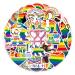 Rainbow Gay Pride Stickers 50 PCS LGBT Equal Love Heart Frogs Animal Stickers for Decoration Water Bottle Bike Skateboard Lgbt-50pcs