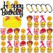 Softball Birthday Decorations Happy Birthday Banner Softball Cake Cupcake Toppers Girl's Bracelet Fastpitch Pitcher Baseball Sport Player Theme for Women Girl Boy Birthday Party Supplies