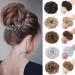 Thick Synthetic Hair Bun Extensions Hairpiece Messy Hair Scrunchies for Women Updo ponytail Extensions - Medium Brown to Coffee Brown Hairpiece 45g 45 g Light Brown