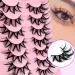 Heracks False Eyelashes Faux Mink Wet Look D-curl Cat-Eye Japanese Style Cosplay Spiky Anime Lashes 20 mm Long Dramatic Thick 7 Pair 7P-Wet-S23 - Buy Online on SooperMarket.com