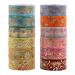 Lychii Washi Tape Set, 12 Rolls Vintage Masking Tape, Gold Foil Decorative Tape, Glitting Oriental Aesthetic Journaling Supplies for Planner, Bujo, Artistic Projects - 15 mm