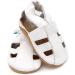 Dotty Fish Soft Leather Baby Shoes | Toddler Sandals | Non-Slip Suede Soles | White 12-18 Months - Buy Online on SooperMarket.com