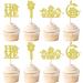 Cyodoos 24 Pcs Sweet Home Cupcake Toppers Glitter Welcome home Cupcake Picks Housewarming Cupcake Toppers New Home Theme Party Cake Decorations Supplies Golden Golden4