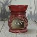 Hand Painted Red Elephant Soapstone Oil Burner Aroma Diffuser | Jali Work Tea Light Holder for Aromatherapy - Buy Online on SooperMarket.com