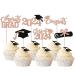 Rsstarxi 24 Pack Class of 2024 Cupcake Toppers 2024 Graduation Congrats Grad Diploma Cap Cupcake Picks Decors for So Proud of You 2024 Graduation Theme Party Cake Decorations Rose Gold