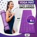 Yoga Mat with 75 Illustrated Poses & Stretches + Carrying Strap | Non-Slip Extra-Thick Mat for Men and Women | Beginner-Friendly | Blue/Purple (68 x 24) - Buy Online on SooperMarket.com