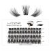 LANKIZ DIY Eyelash Extension, 48 Pcs Individual Lash Extensions, Soft and Lightweight 10-16mm Mix Resuale Wide Band Cluster Lashes for Home use Fluffy