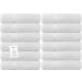 Royalz Collection Luxurious White Washcloths 12 Pack 550 GSM 100% Ring Spun Cotton - 13 x 13 Wash Cloths for Your Face and Body - Highly Absorbent Face Towel for Drying Face 12 Pieces White Wash Cloths
