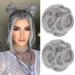 REECHO Space Bun Hair Pieces 2 PCS Mini Claw Clip in Messy & Cat Ears Fake Hair Bun Extensions Wig Accessory Updo Hairpieces for Women Girls (Pack of 2-3.5" Wavy Grey/Brown/Silver/White Mixed) Pack of 2-3.5" Wavy Grey/Brown/Silver/White Mixed