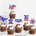 24 Pcs Independence Day Cupcake Toppers Glitter National Flag Cake Topper Picks Toothpick Toppers 4th of July Flag Day Photo Props for Patriotic Party Supplies (eagle-godbless-you) - Buy Online on SooperMarket.com