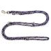 Dog leash Double Leash Practice line for medium dogs up to 45 kg over 39 colors very stable (2.40 m Boston) 2.40 m black and gray purple