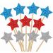 36 Pieces Glitter Star 4th of July cupcake toppers Glitter Gold Star Cakes Toppers for Independence Day 4th of July Party Supplies Favors(Blue Red White) - Buy Online on SooperMarket.com
