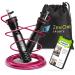 Professional jump rope with workout guide + replacement cable speed rope with high-speed ball bearings adjustable steel cables and anti-slip handles for adults woman man and child berry