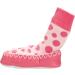 Mocc Ons Washable Leather Sole Slipper Socks (18-24 Months) - Pink Spot - Buy Online on SooperMarket.com