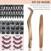 Eyeline Pliers for Artificial Eyelashes - 2 Pcs Stainless Steel Tweezers & Applicator for Individual Eyelash Extensions - B&Q Quality - Buy Online on SooperMarket.com