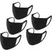 Reusable Face Masks CKDCARES Cloth Face Masks Pack of 5 pcs Washable Anti-Dust Unisex Cotton Made Black Perfect for Personal Use - Buy Online on SooperMarket.com