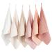 Konssy 6 Pack Face Cloths Soft Wash Cloth for Washing Face Cotton Face Towels for Sensitive Skin Women Facial Makeup Remover Reusable Absorbent Washcloths (11 x 11 Inch)