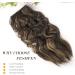 FESHFEN Invisible Wire Hair Extensions 20 Inch | Long Wavy Synthetic Hairpiece for Women | Brown Highlighted Caramel Blonde - Buy Online on SooperMarket.com