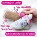 Dotty Fish Cotton Baby Booties | Suede Sole, Fleece Lining | Non-Slip Pram Shoes for Boys, Girls, Unisex | 12-18 Months Blue with Rainbows and Hearts - Buy Online on SooperMarket.com