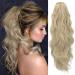 YEESHEDO Ash Blonde Long Wavy Ponytail Hair Extension 26 Inches - Clip In Drawstring Synthetic Curly Hairpiece for Women - Buy Online on SooperMarket.com