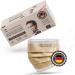Charlemain 50x op masks made in Germany EN 14683 Type IIR medical mouth-nose protection BFE 99.9% 3-layer latex-free MNS one-way face masks-beige 50 pieces (1 Pack) beige