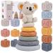 MalPlay Sensory Rubber creative blocks soft tower stacking tower with rings 13 pieces baby toy building block set motor skills toy from 6 months