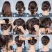 6-Piece Hair Bun Maker Set - Ring Style Donut Bun Shaper & Hair Accessories with Bobby Pins, Elastic Bands, and Ponytail Tools for Women, Girls, Kids - Black - Buy Online on SooperMarket.com