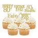 Gyufise 30Pcs Gold Glitter 80th Birthday Cupcake Toppers Vintage 1942 Awesome Since 1942 Hello 80 Cake Topper Seventy 80 & Fabulous Cupcake Picks 80th Birthday Cake Decorations Supplies A 80