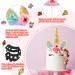 Unicorn Cake Topper Unicorn Birthday Party Supplies Unicorn Birthday Decorations for Girls Unicorn Cake Decoration Unicorn Horn First Birthday Cake Topper Kit with Eyelashes 5.8 Inch Gold - Buy Online on SooperMarket.com