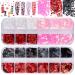 Kalolary 2 PCs Valentine's Day Nail Art sequins heart-shaped sequins flakes nails sequin lip-shaped flower holographic nail seed seeds for manicure face body decoration-e