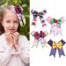 4 Pcs Hair Bow ABC Alligator Clips for Hair Girls Alphabet Hair Accessories Grosgrain Ribbon Hairbows Boutique Kindergarten First Day of School Large Hair Bow Clips Colorful Styles