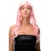 WIG ME UP - Wig with long beautiful curly/wavy hair bangs and side parting pink light pink approx. 70cm 9204S-T2333