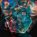 KERWELLSI DND Sharp Edged Resin Dice Set - 7pcs Translucent Polyhedral Dice for Dungeons and Dragons - Handmade RPG Game Dice Set with Gift Box - Flowers & Rainbow - Buy Online on SooperMarket.com