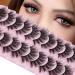False Eyelashes: Fluffy 20mm Mink Cat Eye Lashes - 10 Pairs Pack for a Natural 5D Curl Wispy Look by EYDEVRO - Buy Online on SooperMarket.com