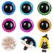 Safety Eyes 240pcs 16mm for Amigurumi with Washers 60 Pairs Glitter Plastic Safety Eyes for Crochet Craft Safety Eyes for DIY Christmas Decorations Crochet Stuffed Animals Crafting