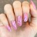 Novo Ovo Neon Pink Glitter Hologram Press-On Nails | Short to Medium Oval Almond Artificial Fingernails for Valentine's Day - Buy Online on SooperMarket.com