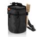 Moko climbing chalkbag with climbing brush waterproof nylon magnesia bag with zipper & adjustable belt chalk bag with 2 storage bags for climbing bouldering gymnastics black