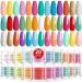 Saviland Acrylic Powder Set - 20 Colors Acrylic Nail Powder Summer Series Acrylic Powder Kit Professional Rainbow Polymer Powder for Acrylic Nails Extension Carving B-Chocolate and Rainbow