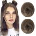 REECHO 2 PCS Mini Claw Clip in Messy & Cat Ears Hair Bun Extensions Wig Accessory Updo Hairpieces for Women Girls (Pack of 2-3" Straight Ash Light Brown) Pack of 2 - 3" Straight Ash Light Brown