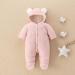 Puseky Newborn Baby Cartoon Bear Snowsuit - Hooded Fleece Romper Jumpsuit for 0-3 Months - Buy Online on SooperMarket.com