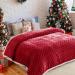 Red Sherpa Christmas Throw Blanket - Cozy Fluffy Reversible Flannel Fleece - 50x60 inches - Perfect for Couch, Sofa, Bed - Warm & Plush - Buy Online on SooperMarket.com