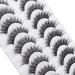 MilyBest 10 Pairs Asian Spiky Anime Mink Cat Eye False Eyelashes | Fluffy Wispy Clear Band for Natural Look & Extensions Pack A-Chic - 18MM - Buy Online on SooperMarket.com