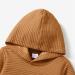 PatPat Toddler Hoodie 5-6 Years Brown | Boy Girl Solid Color Textured Sweatshirt with Pocket - Buy Online on SooperMarket.com