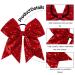 Whaline 8 Inch Glitter Red Jumbo Cheer Bows - 4 Pack | Large Cheerleading Hair Bows for Girls, Toddlers, Women - Elastic Ponytail Holder & Hair Accessories - Buy Online on SooperMarket.com