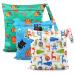 Ballery Wet Bag Wet Dry Bag 3 Pcs Nappy Bag Cloth Diaper Bag Waterproof Reusable Produce Bags Diapers Travel Bag Organiser with Handle and 2 Zipper Pockets for Baby Diaper Travel Beach Pool Gym